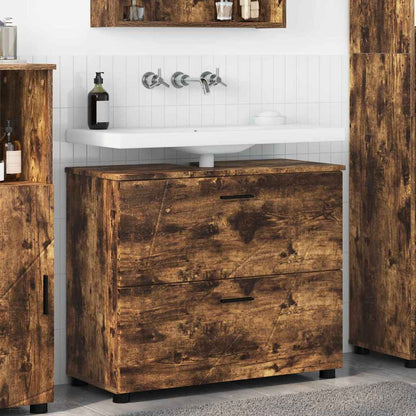Baderomsskap Røkt eik 76.5 x 35 x 64 cm Konstruert tre