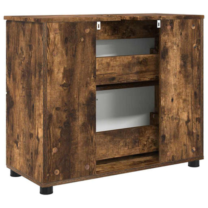 Baderomsskap Røkt eik 76.5 x 35 x 64 cm Konstruert tre