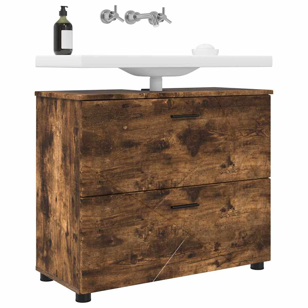 Baderomsskap Røkt eik 76.5 x 35 x 64 cm Konstruert tre
