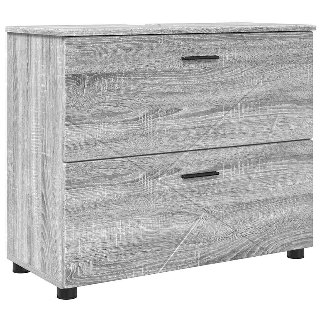 Baderomsskap Grå sonoma 76.5 x 35 x 64 cm Konstruert tre