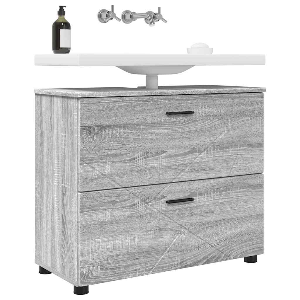 Baderomsskap Grå sonoma 76.5 x 35 x 64 cm Konstruert tre