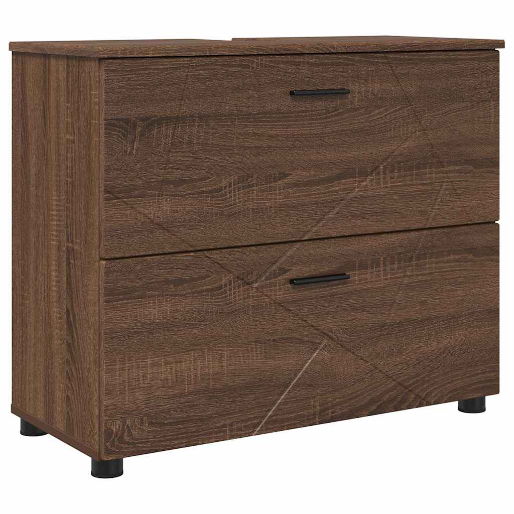 Baderomsskap brun eik 76.5 x 35 x 64 cm Konstruert tre