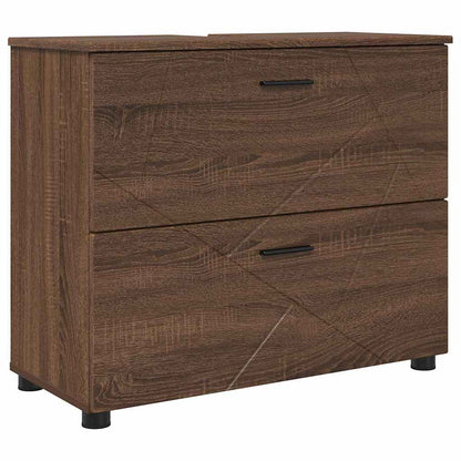 Baderomsskap brun eik 76.5 x 35 x 64 cm Konstruert tre