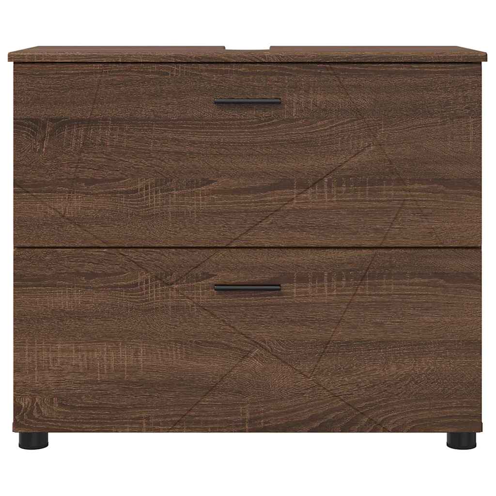 Baderomsskap brun eik 76.5 x 35 x 64 cm Konstruert tre