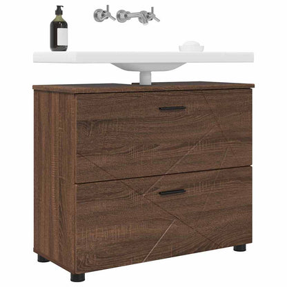 Baderomsskap brun eik 76.5 x 35 x 64 cm Konstruert tre