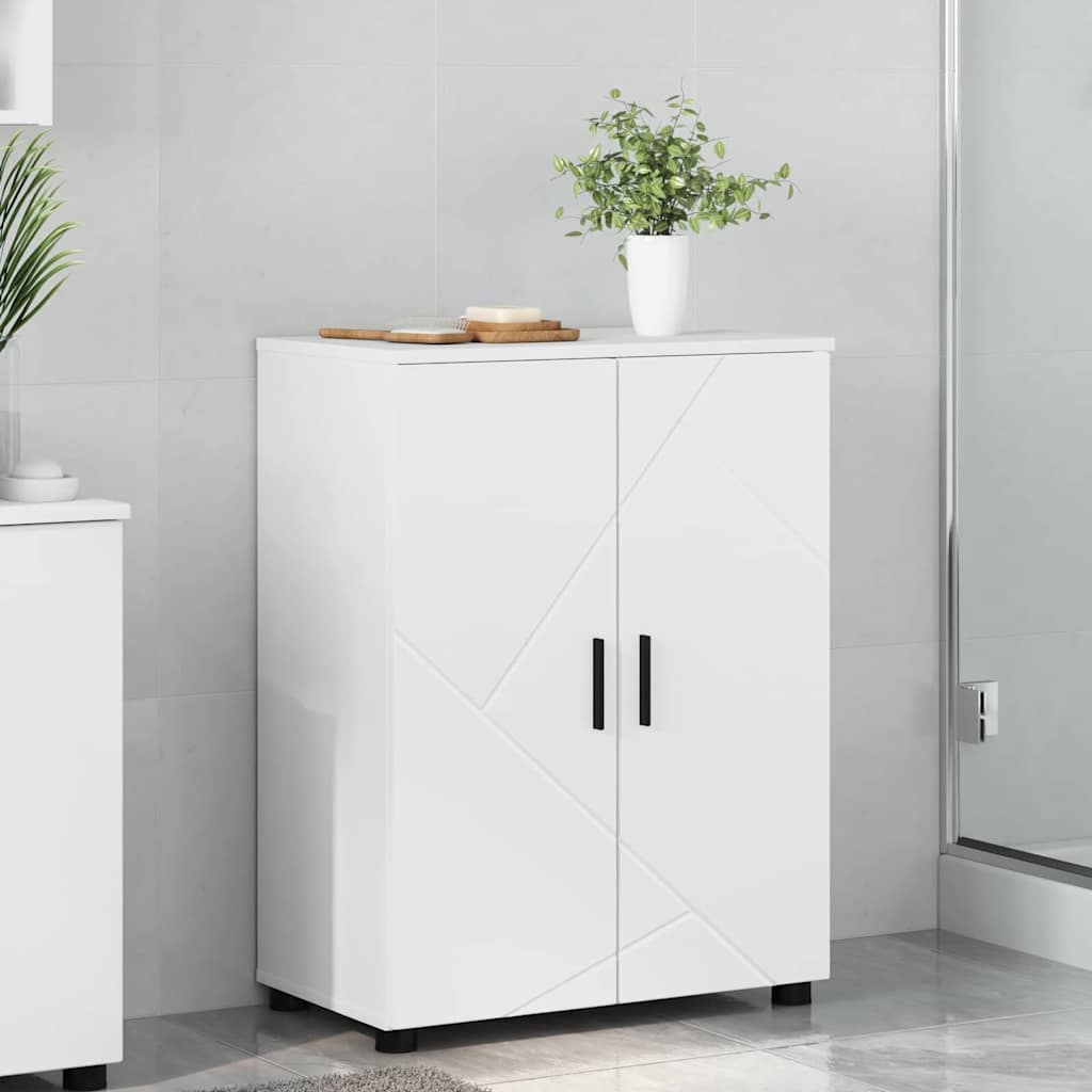 Baderomsskap med hylle Hvit 60 x 35 x 80 cm Konstruert tre