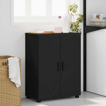 Baderomsskap med hylle Svart 60 x 35 x 80 cm Konstruert tre