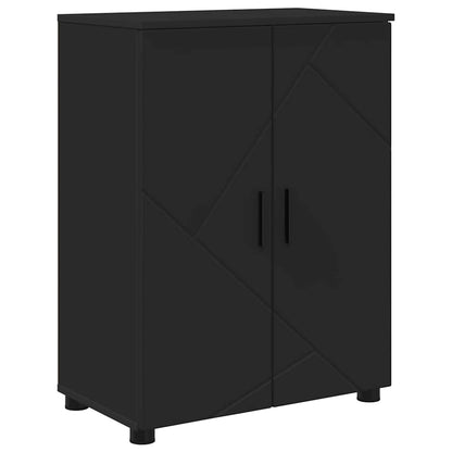 Baderomsskap med hylle Svart 60 x 35 x 80 cm Konstruert tre