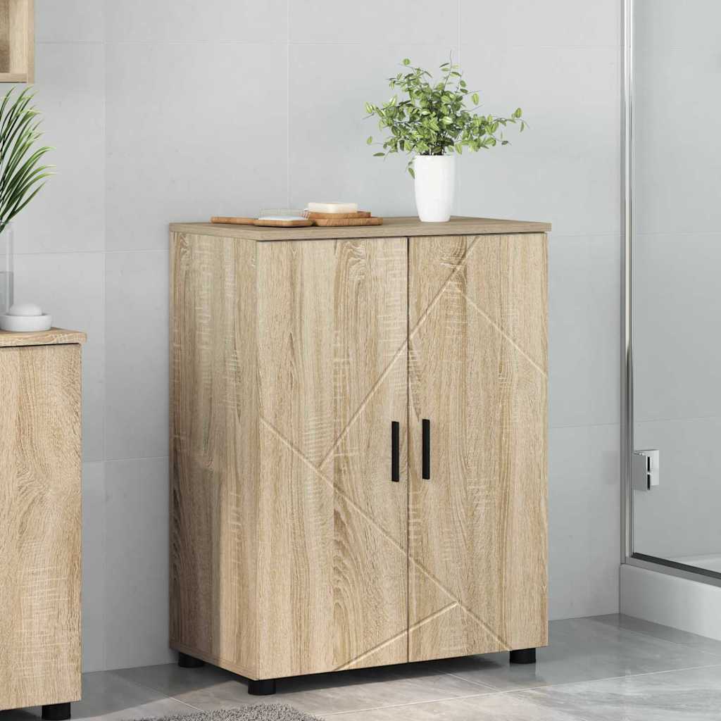 Baderomsskap med dør Sonoma eik 60 x 35 x 80 cm Konstruert tre