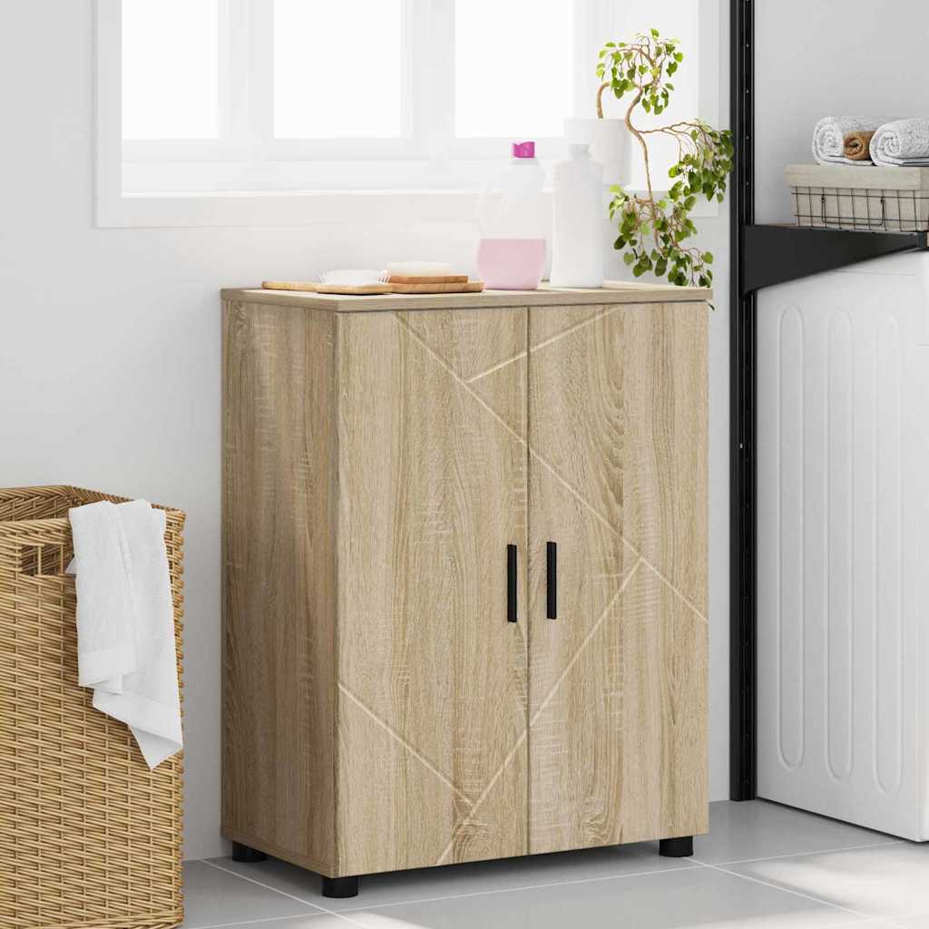 Baderomsskap med dør Sonoma eik 60 x 35 x 80 cm Konstruert tre