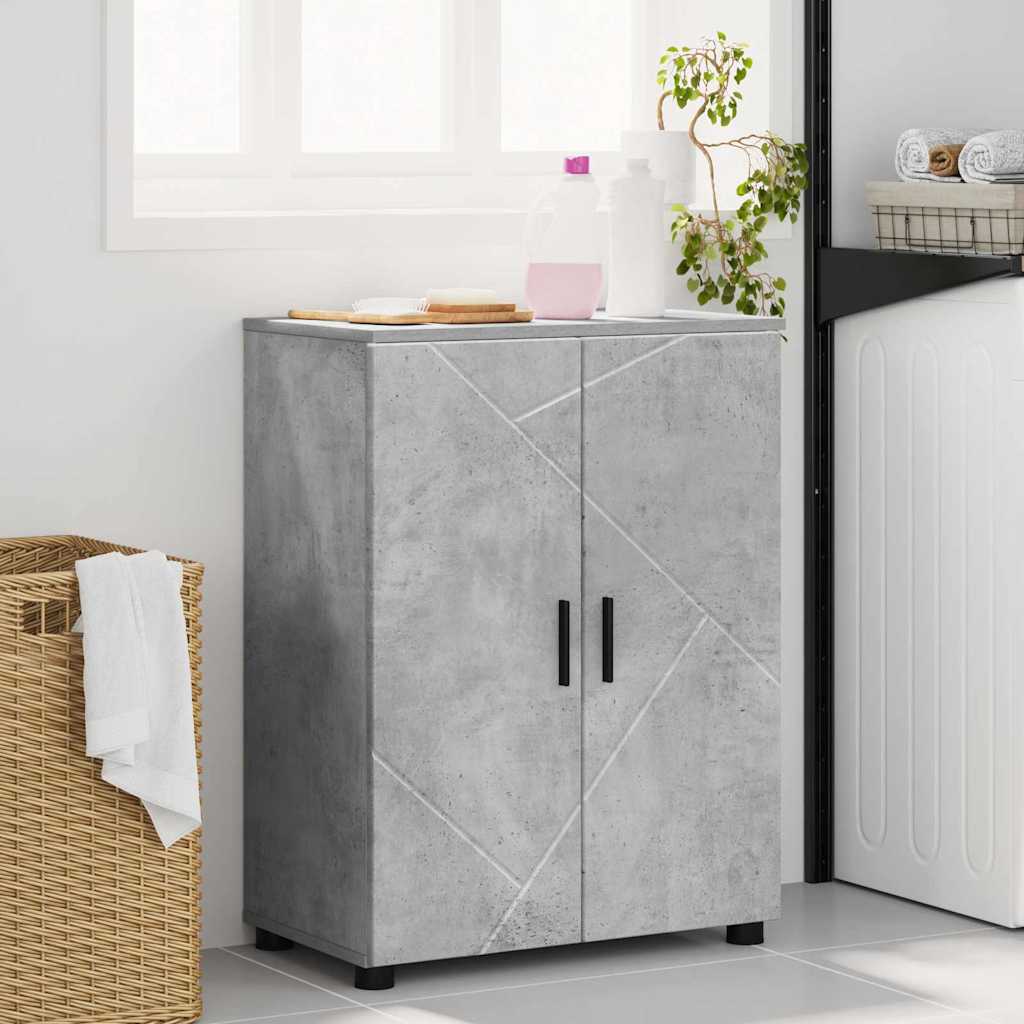 Baderomsskap med hylle Betonggrå 60 x 35 x 80 cm Konstruert tre