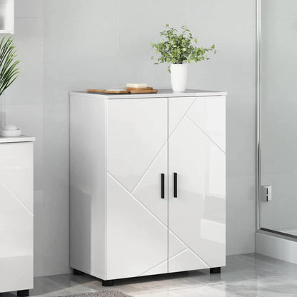 Baderomsskap Høyglans hvit 60 x 35 x 80 cm Konstruert tre