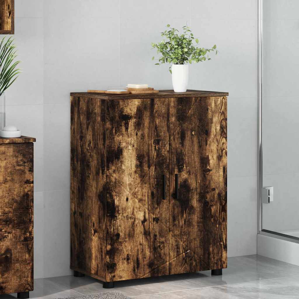 Baderomsskap med hylle Røkt eik 60 x 35 x 80 cm Konstruert tre