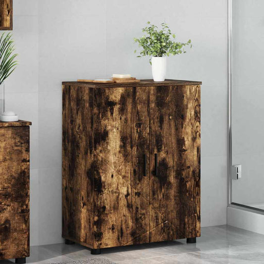 Baderomsskap med hylle Røkt eik 60 x 35 x 80 cm Konstruert tre