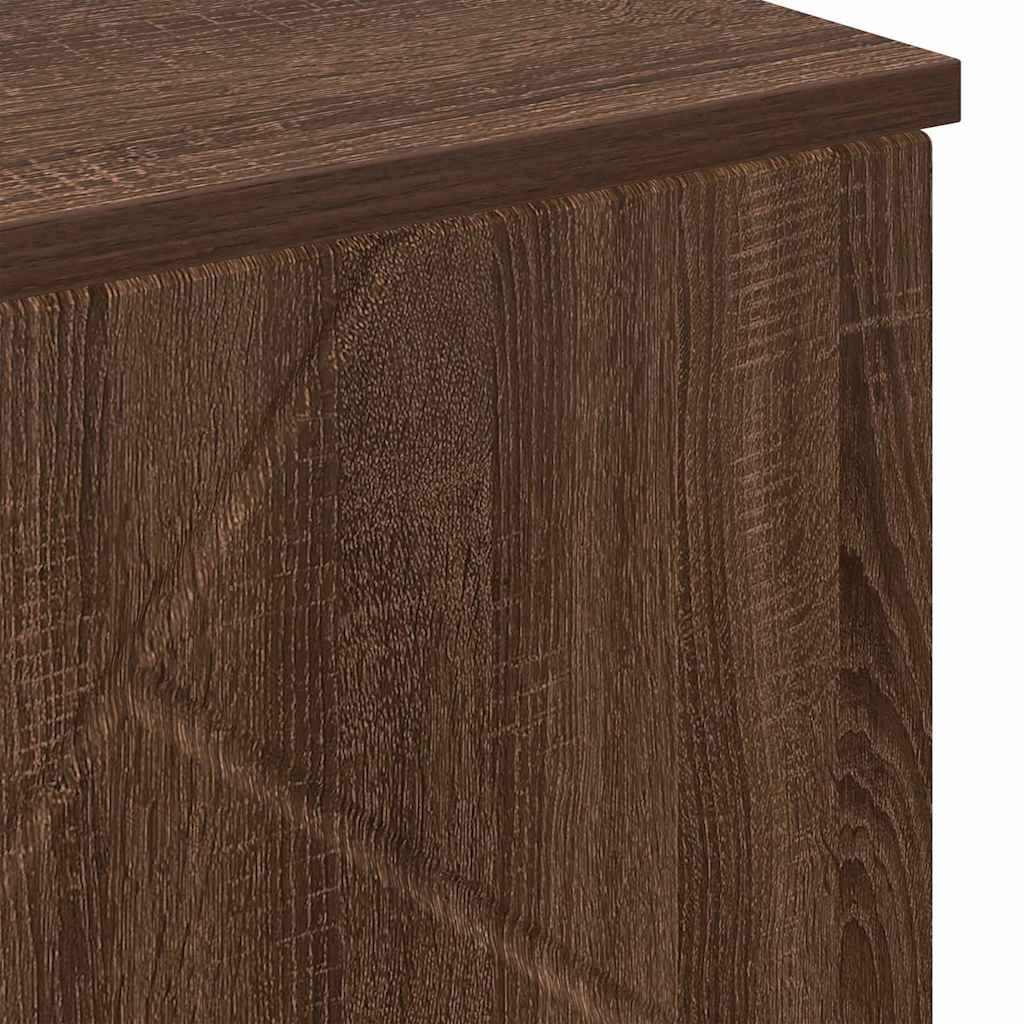 Baderomsskap med hylle brun eik 60 x 35 x 80 cm Konstruert tre