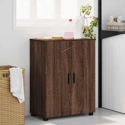 Baderomsskap med hylle brun eik 60 x 35 x 80 cm Konstruert tre