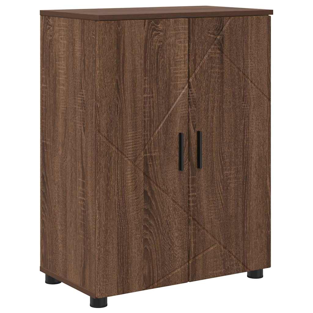 Baderomsskap med hylle brun eik 60 x 35 x 80 cm Konstruert tre