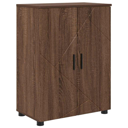 Baderomsskap med hylle brun eik 60 x 35 x 80 cm Konstruert tre