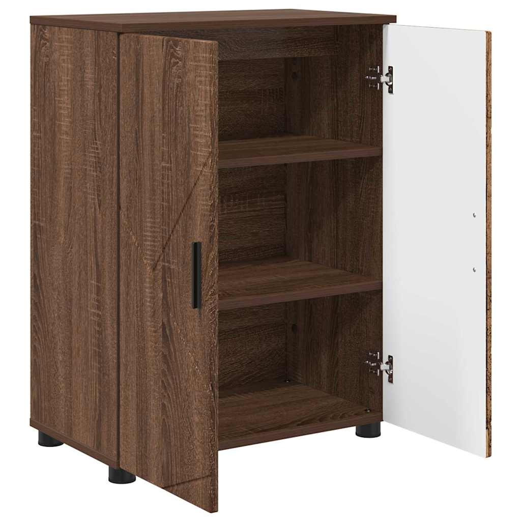 Baderomsskap med hylle brun eik 60 x 35 x 80 cm Konstruert tre