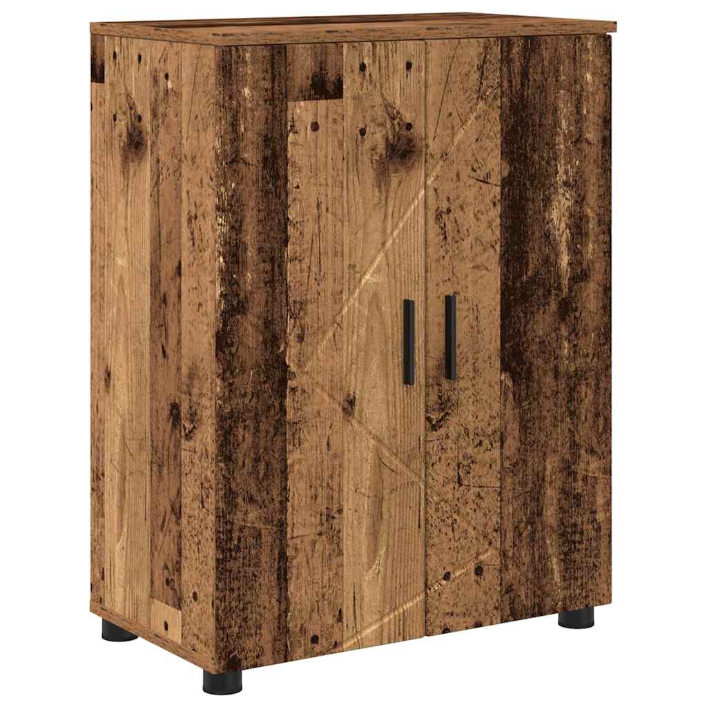 Baderomsskap med dør Gammelt tre 60 x 35 x 80 cm Konstruert tre