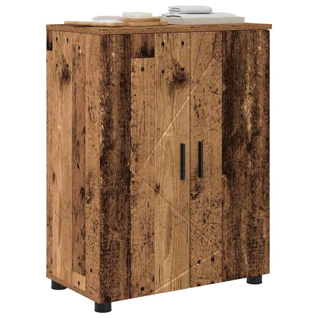 Baderomsskap med dør Gammelt tre 60 x 35 x 80 cm Konstruert tre