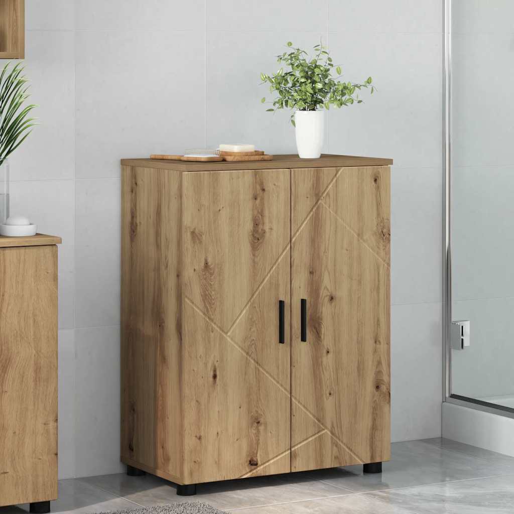 Baderomsskap med dør artisan eik 60 x 35 x 80 cm Konstruert tre