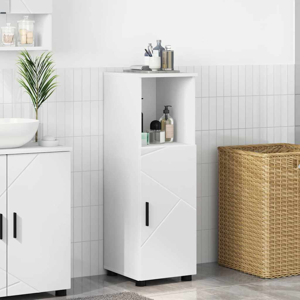 Baderomsskap med hylle Hvit 30 x 35 x 95 cm Konstruert tre