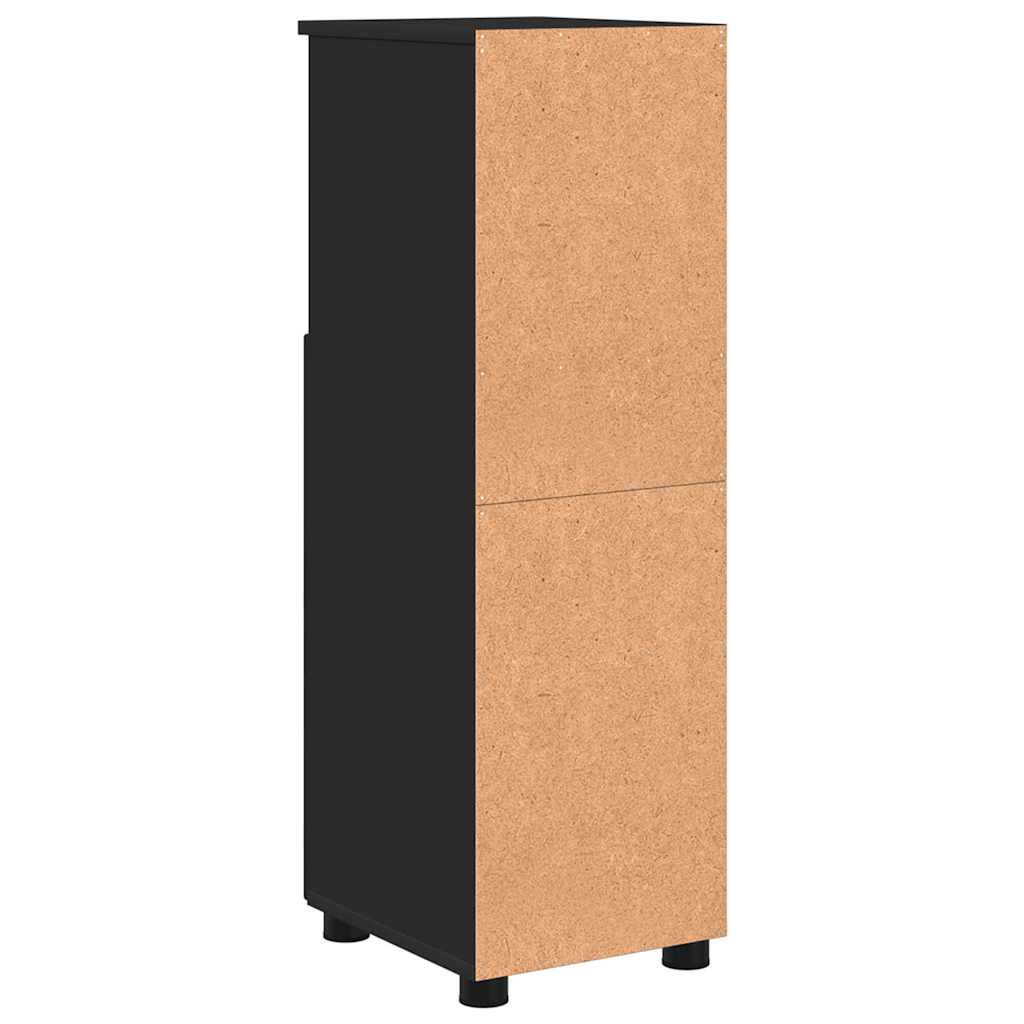 Baderomsskap med hylle Svart 30 x 35 x 95 cm Konstruert tre