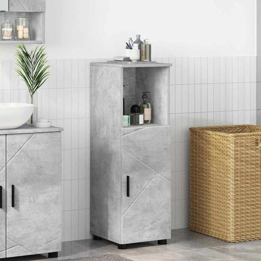 Baderomsskap med hylle Betonggrå 30 x 35 x 95 cm Konstruert tre