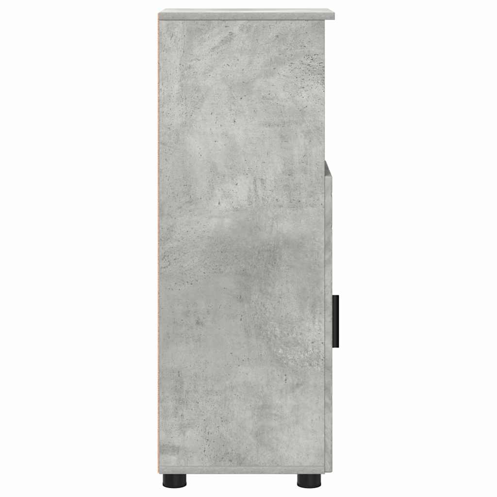 Baderomsskap med hylle Betonggrå 30 x 35 x 95 cm Konstruert tre