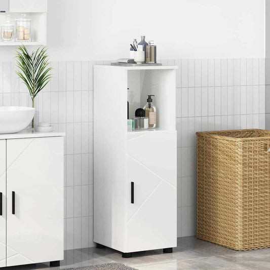 Baderomsskap Høyglans hvit 30 x 35 x 95 cm Konstruert tre