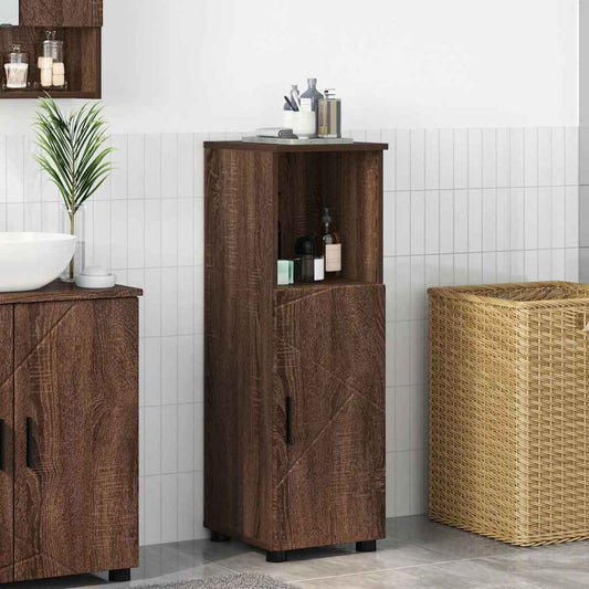 Baderomsskap med hylle brun eik 30 x 35 x 95 cm Konstruert tre
