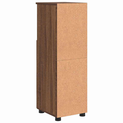 Baderomsskap med hylle brun eik 30 x 35 x 95 cm Konstruert tre