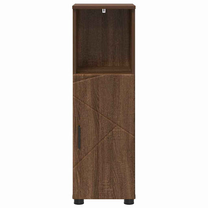 Baderomsskap med hylle brun eik 30 x 35 x 95 cm Konstruert tre