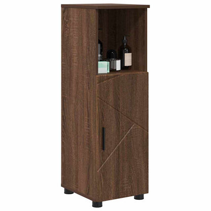 Baderomsskap med hylle brun eik 30 x 35 x 95 cm Konstruert tre