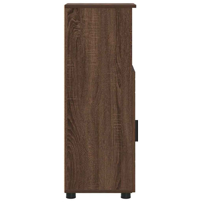 Baderomsskap med hylle brun eik 30 x 35 x 95 cm Konstruert tre