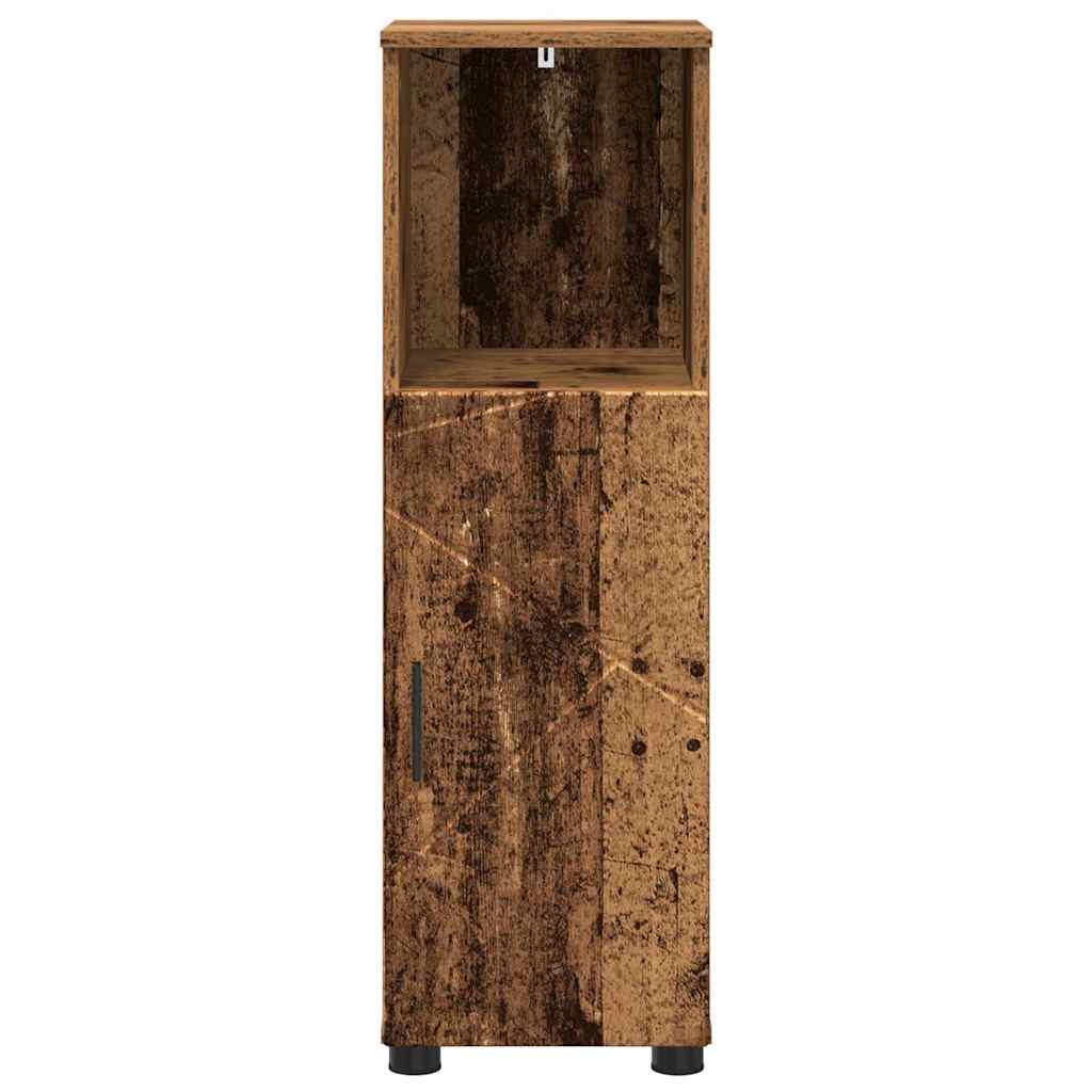 Baderomsskap med dør Gammelt tre 30 x 35 x 95 cm Konstruert tre