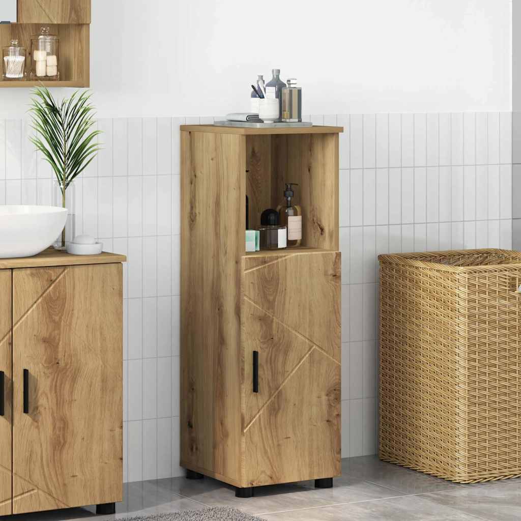 Baderomsskap med dør artisan eik 30 x 35 x 95 cm Konstruert tre