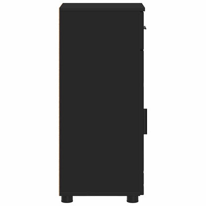 Baderomsskap med skuff Svart 30 x 35 x 80 cm Konstruert tre