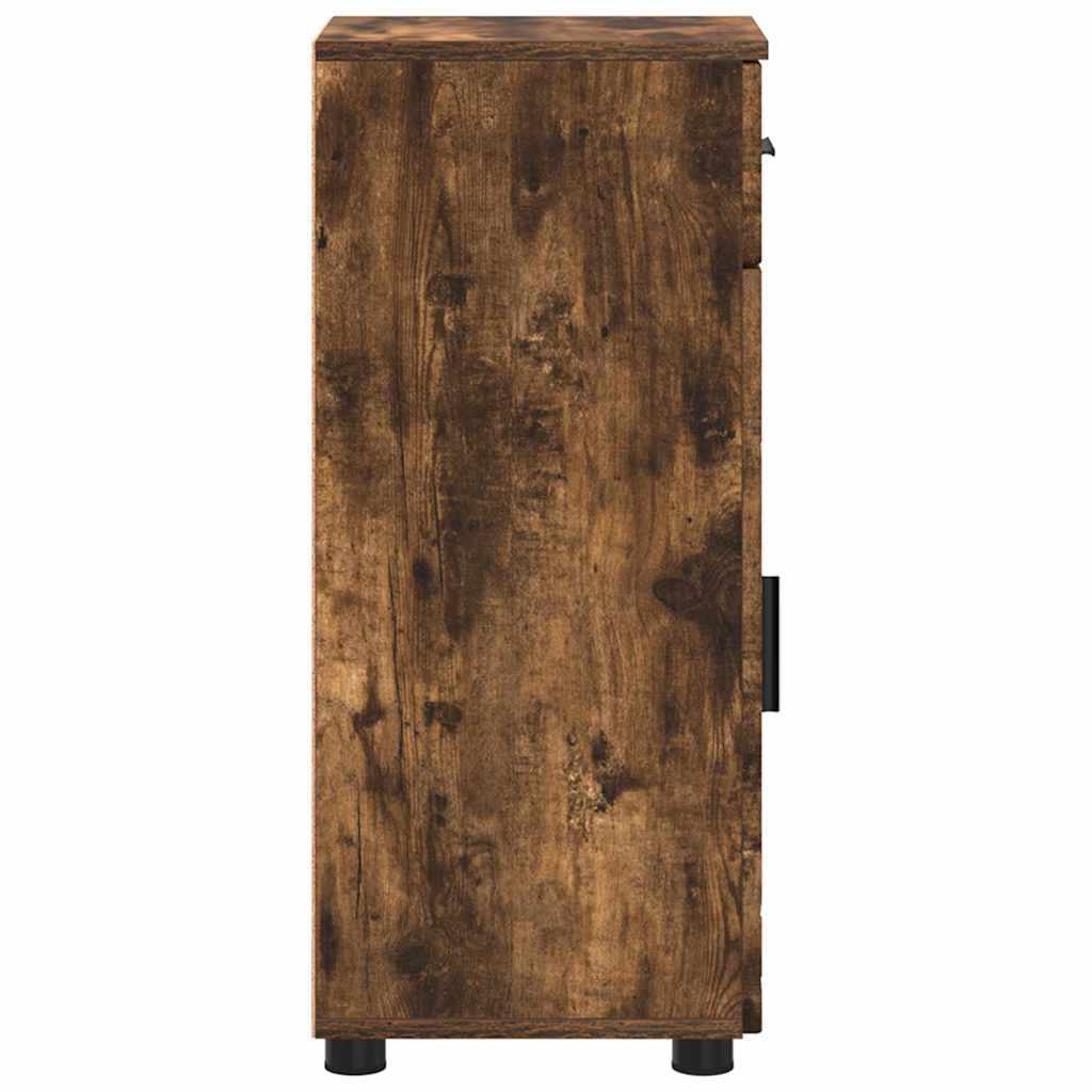 Baderomsskap med skuff Røkt eik 30 x 35 x 80 cm Konstruert tre
