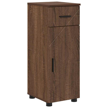 Baderomsskap med skuff brun eik 30 x 35 x 80 cm Konstruert tre