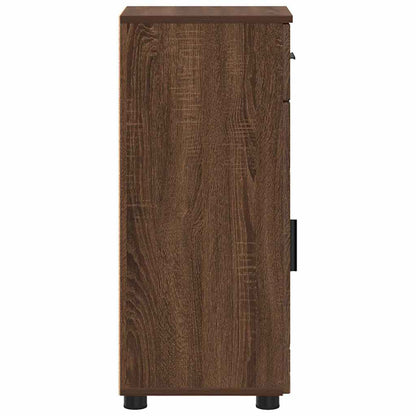 Baderomsskap med skuff brun eik 30 x 35 x 80 cm Konstruert tre