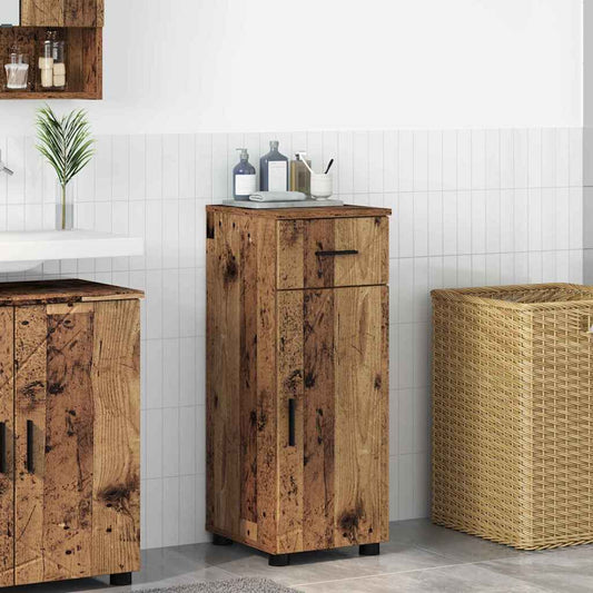Baderomsskap med dør Gammelt tre 30 x 35 x 80 cm Konstruert tre
