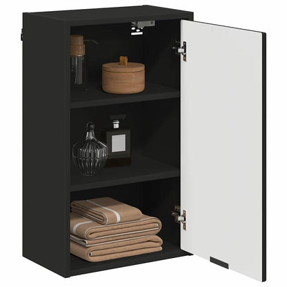 Baderomsskap Veggmontert Svart 39 x 23.5 x 65 cm Konstruert tre