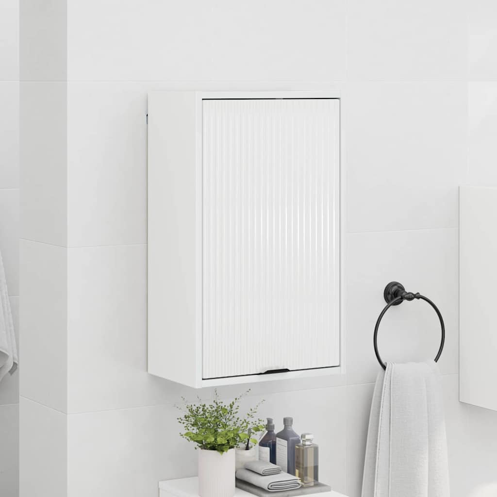 Baderomsskap Høyglans hvit 39 x 23.5 x 65 cm Konstruert tre