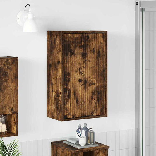 Baderomsskap med dør Røkt eik 39 x 23.5 x 65 cm Konstruert tre