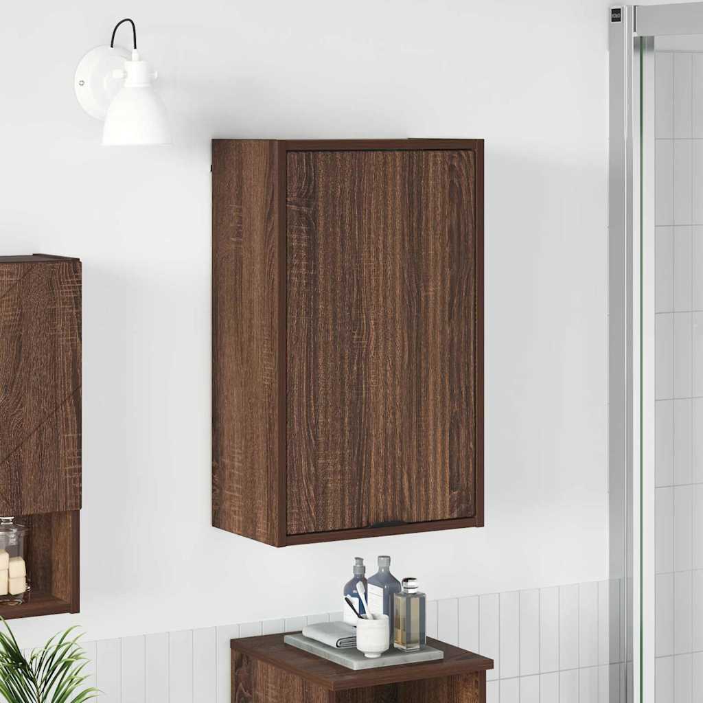 Baderomsskap med dør brun eik 39 x 23.5 x 65 cm Konstruert tre