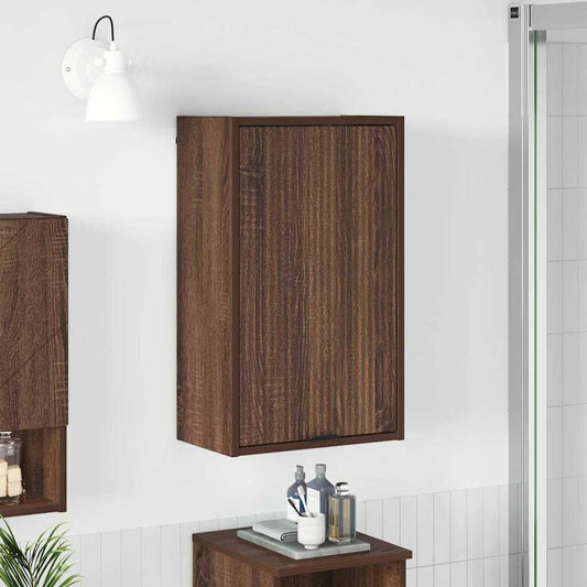 Baderomsskap med dør brun eik 39 x 23.5 x 65 cm Konstruert tre
