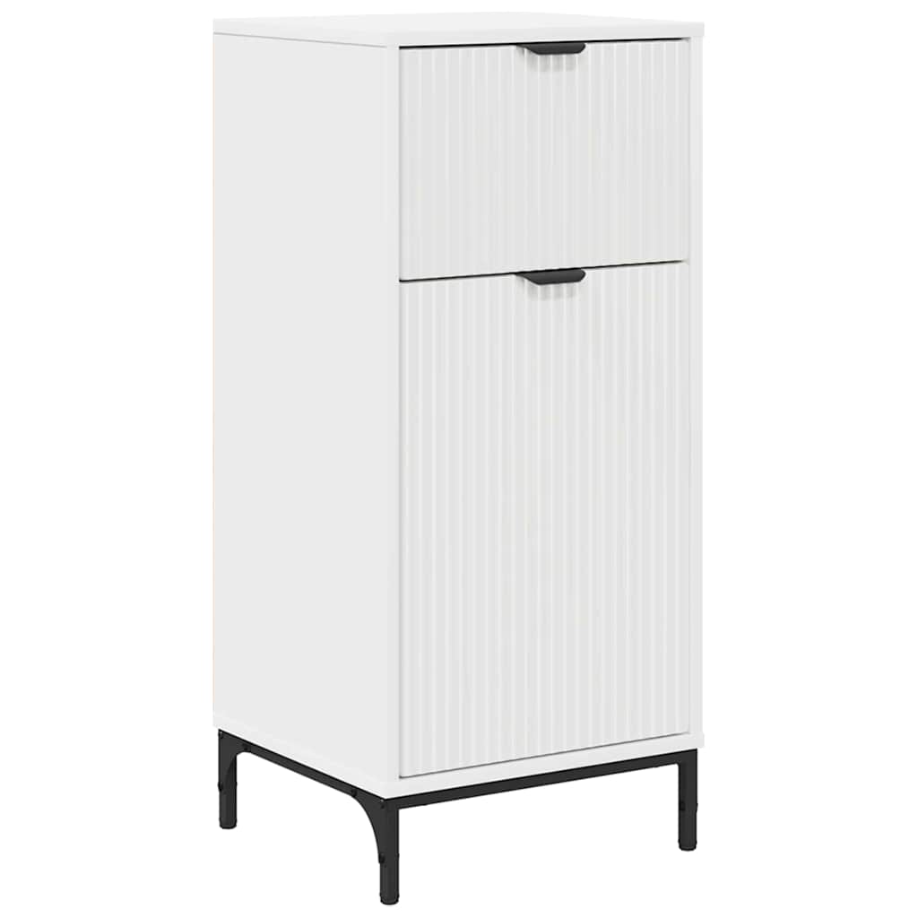 Baderomsskap med skuff Hvit 39.5 x 36 x 88 cm Konstruert tre