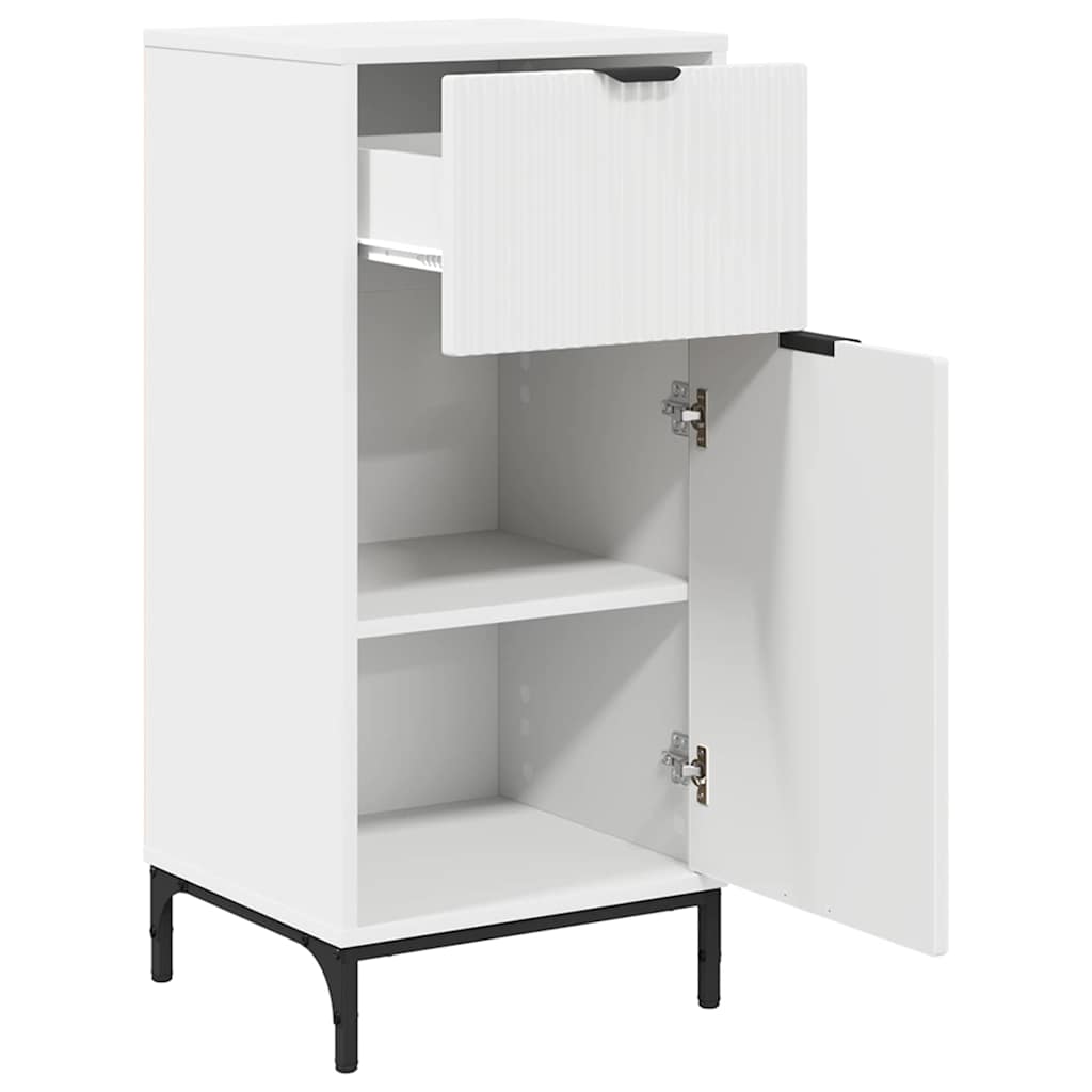 Baderomsskap med skuff Hvit 39.5 x 36 x 88 cm Konstruert tre